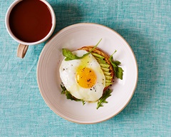 Waffles with Sliced Avocado & Sunnyside-Up Egg